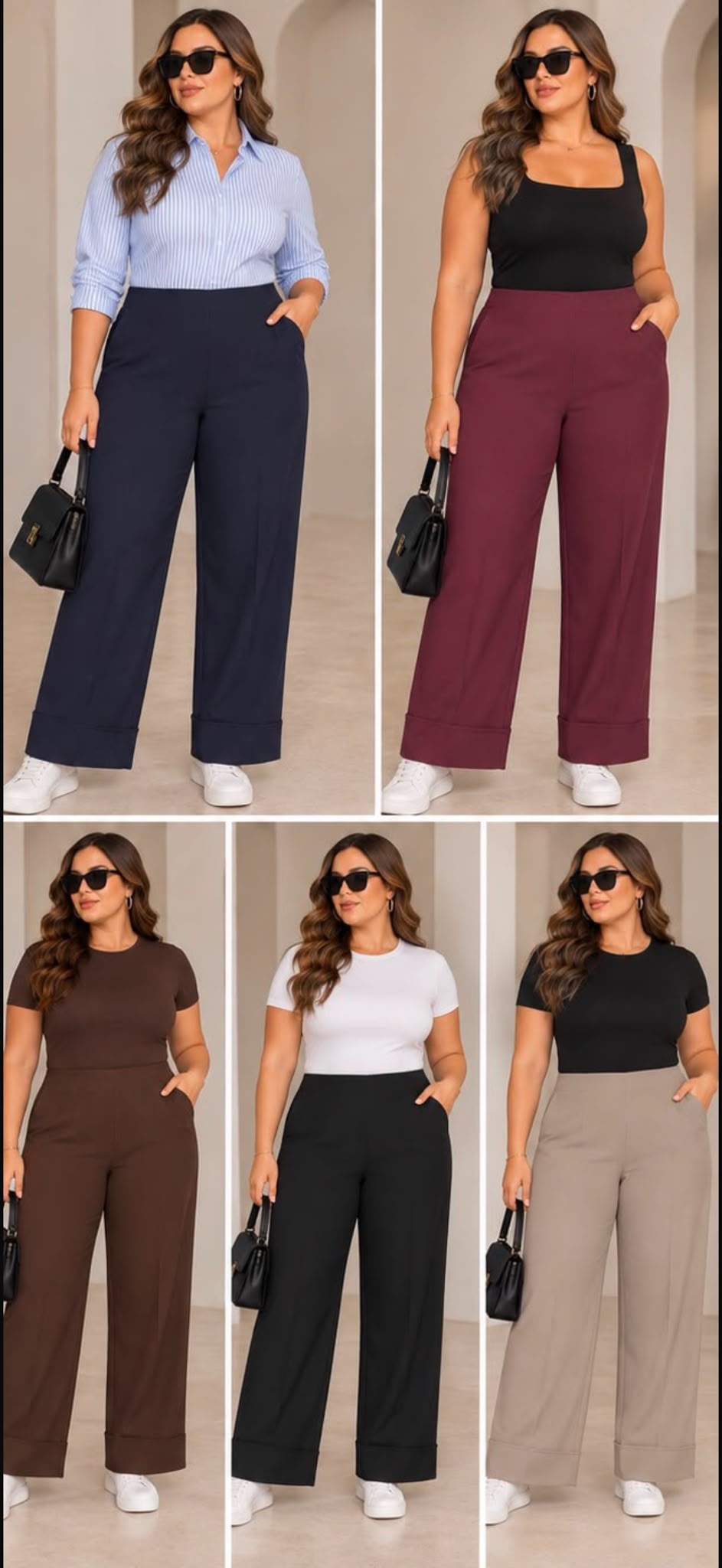 PANTALONE LUCIA IN VISCOSA CURVY 48/56