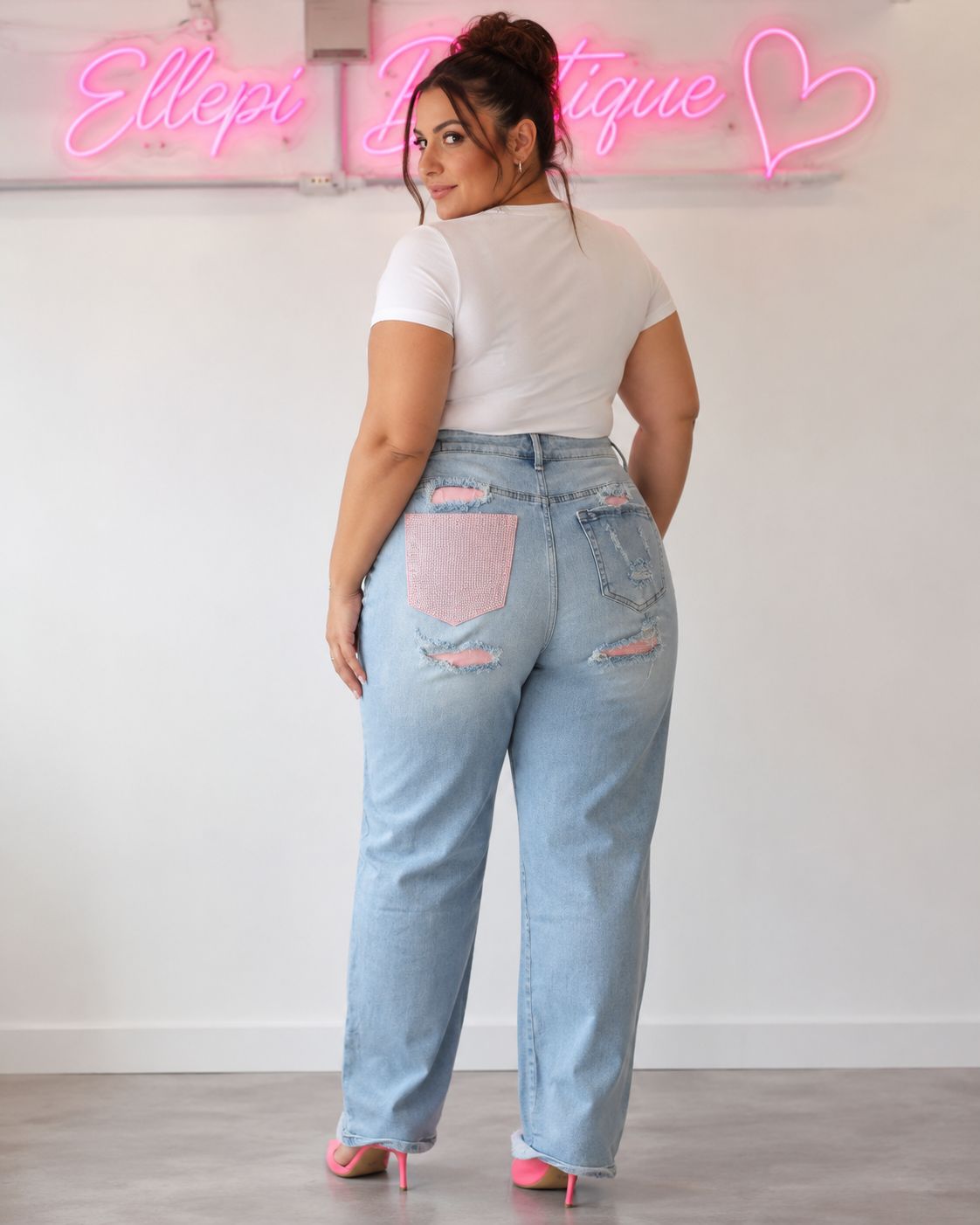 JEANS TASCA ROSA