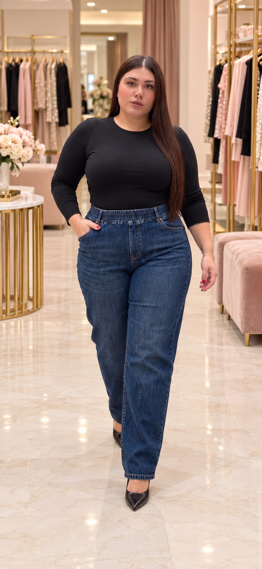 JEANS 0082 CURVY ELASTICO