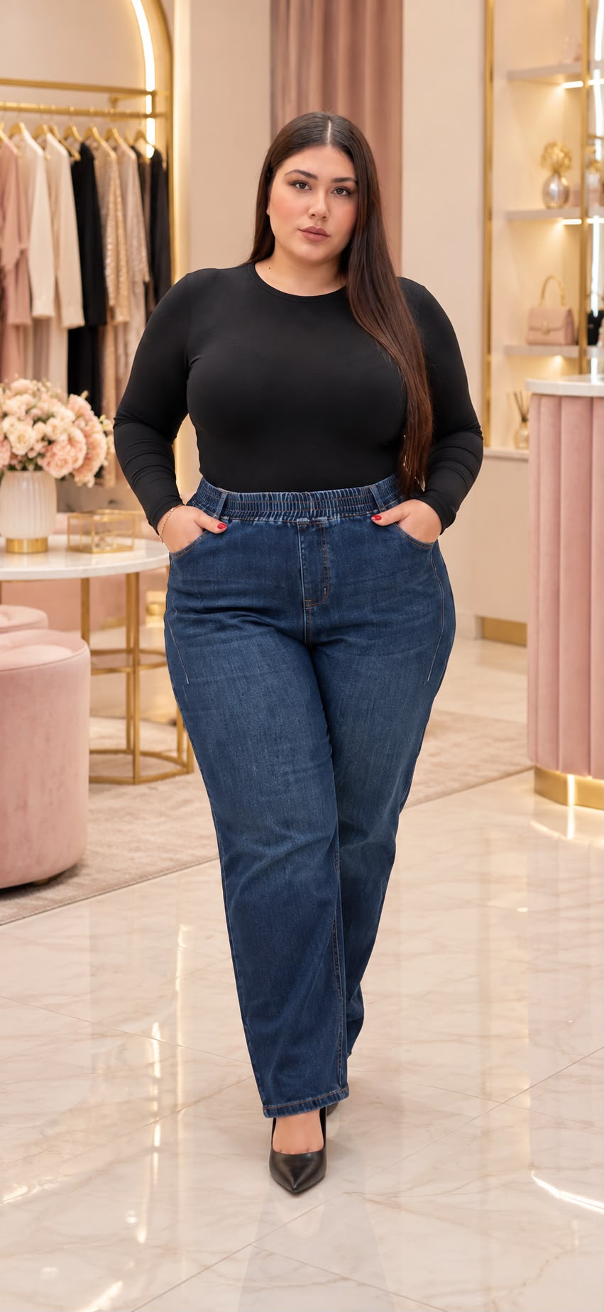 JEANS 0082 CURVY ELASTICO