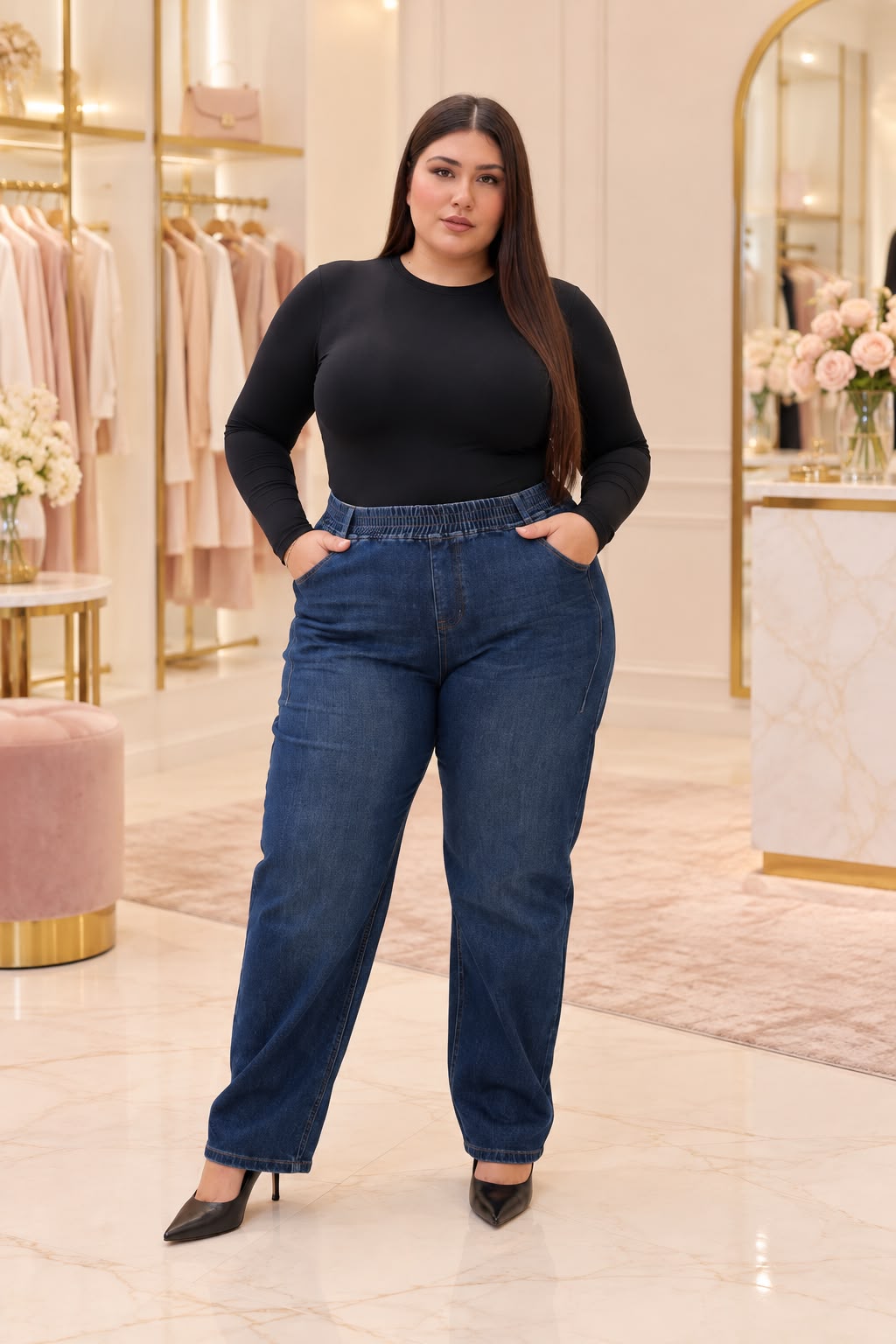 JEANS 0082 CURVY ELASTICO