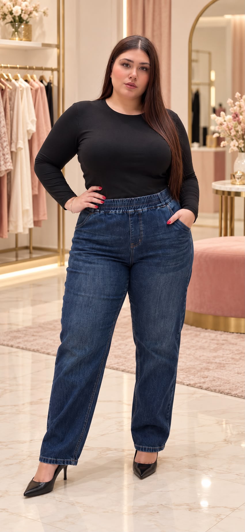 JEANS 0082 CURVY ELASTICO