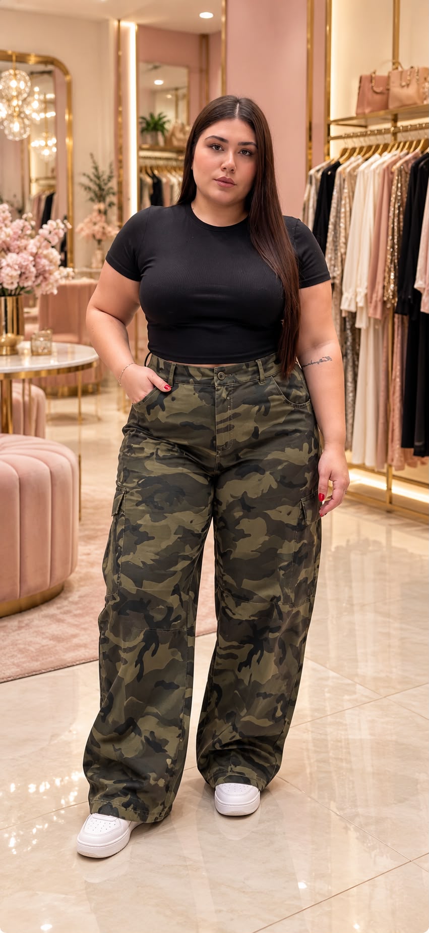 JEANS CAMOUFLAGE CURVY 48/54